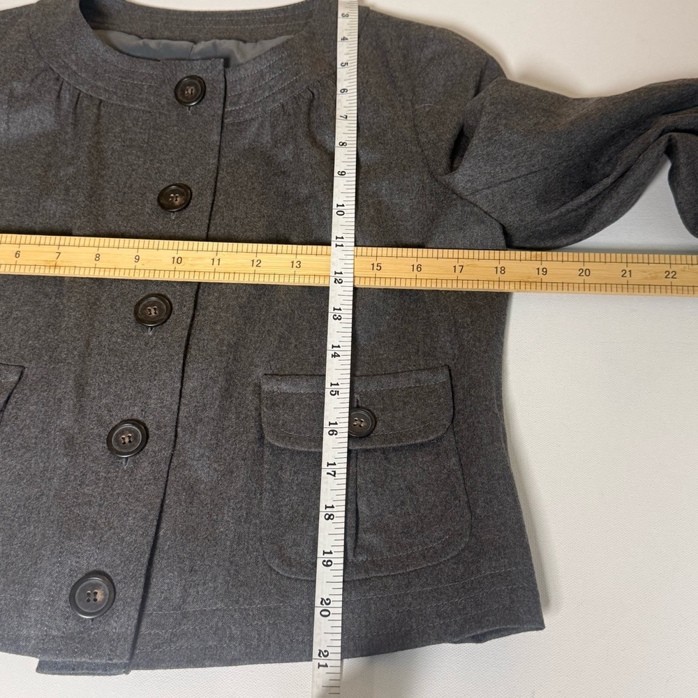 J.Crew Gray Wool Blend Cropped Jacket Size 2 Career Chic - Picture 9 of 11